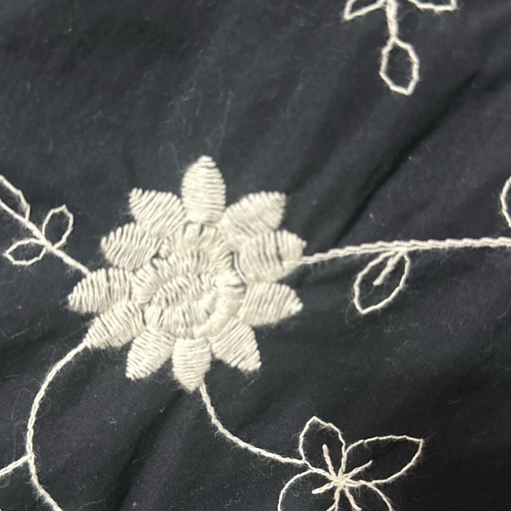 Panhandle B&D Women’s Blouse XXL Western Black White Floral Embroidery Snap - Picture 7 of 14